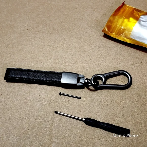 Black Leather Car Keychain Metal Car Honda Accord Accessories - Picture 3 of 4